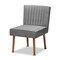 Baxton Studio Alvis MidCentury Modern Grey Velvet Upholstered and Walnut Brown Finished Wood Dining Chair 214-11959-ZORO - alternate 8